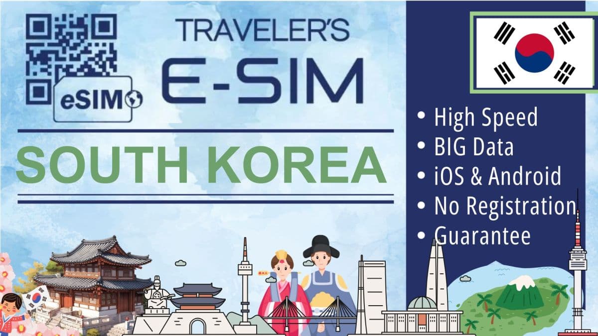 E-SIM South Korea Data Plan - Tourist Travel esim Internet - Daily Data e sim