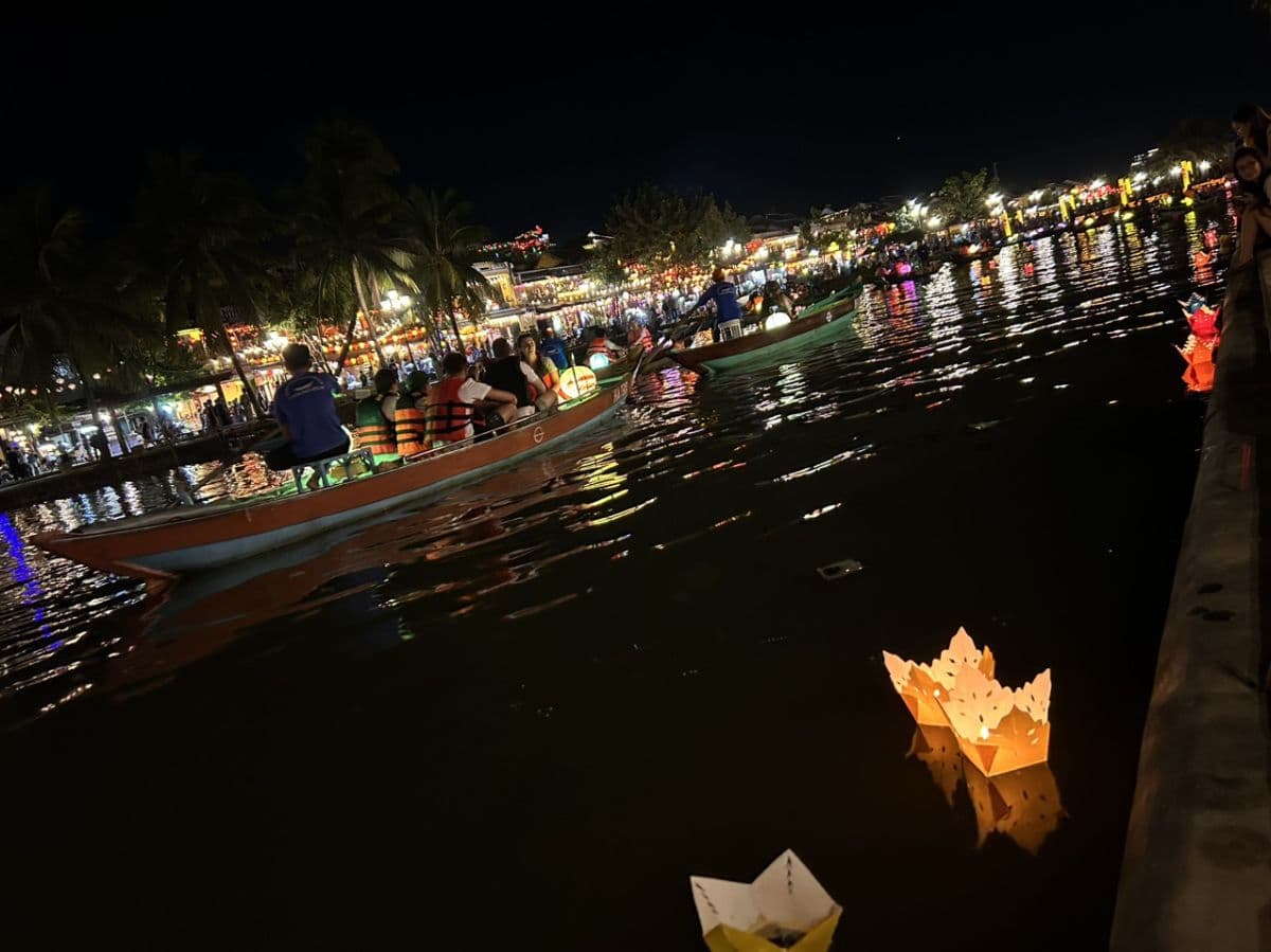 Boat Ride & Lantern Release at Hoai river