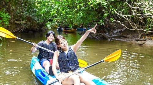 Okinawa Iriomote SUP or Canoe and Sightseeing in Yubujima Island